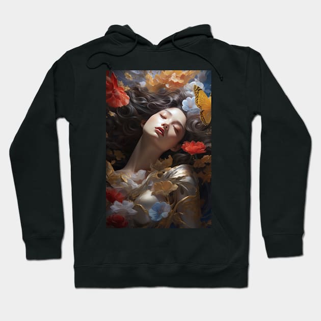 Floral girl Hoodie by TheMadSwede